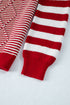 Stripe Geometric Textured Drop Shoulder Sweater